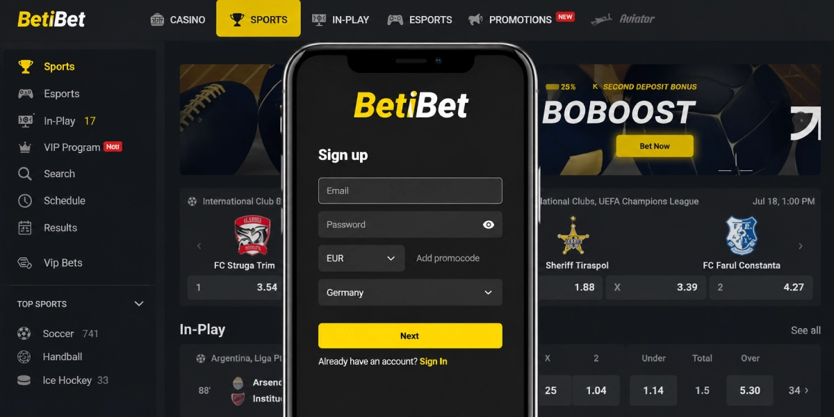 Opret konto og registrering via mobil hos BetiBet